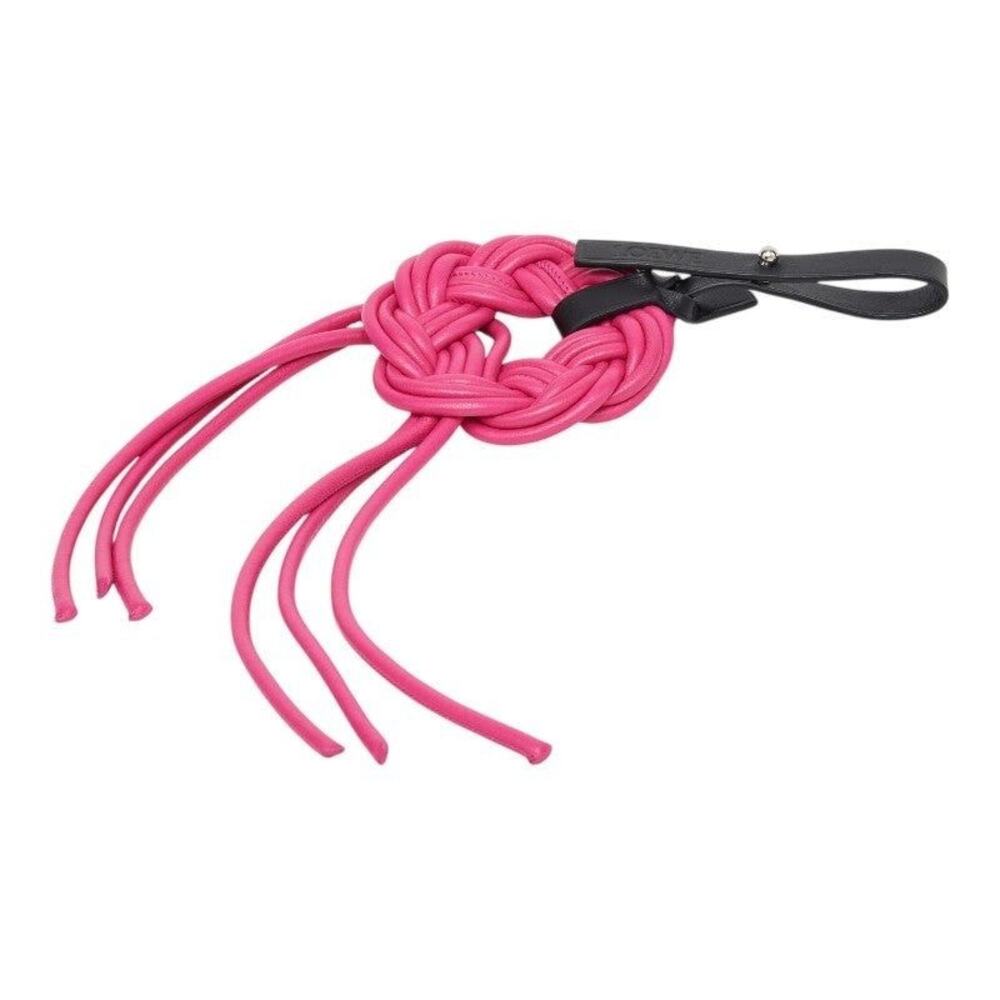 Loewe Pink Black Leather Bag Charm